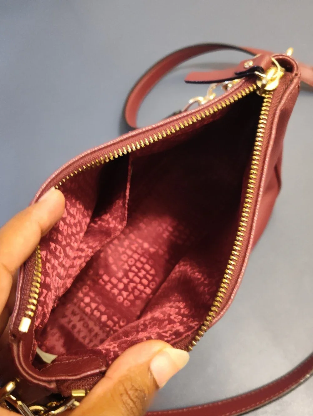 Kate Spade Robinson Lane Burgundy Cherrywood Crossbody Leather Bag Fall Holiday